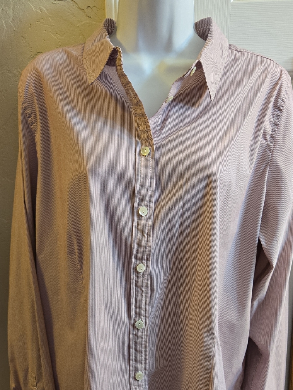 J. Jill Pale Pink Striped Women's Button-Down Shirt